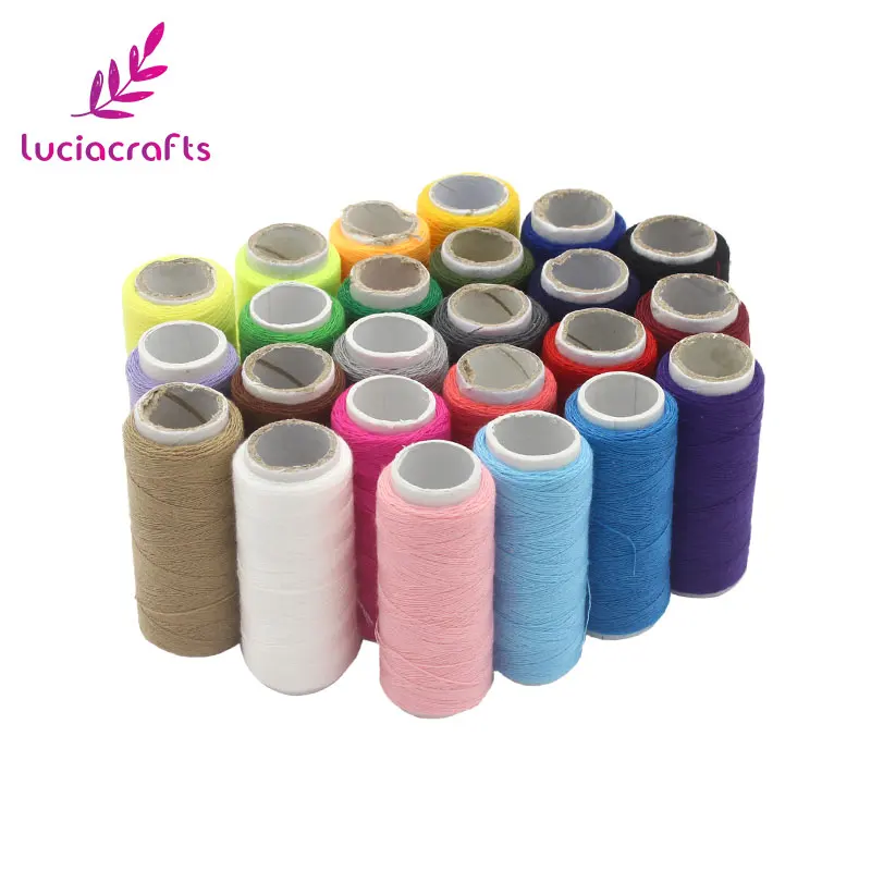 

Lucia crafts 24 Colors 1 roll/lot Embroidery Sewing Threads DIY Hand Machine Sewing Yarn Knitting Accessories W0804