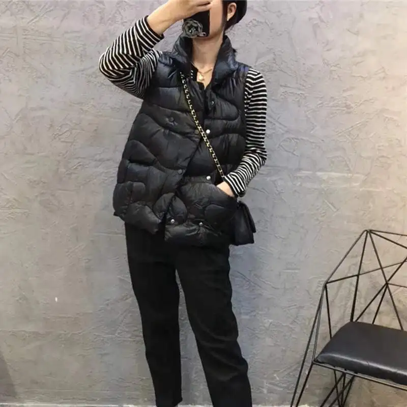 Mode Automne Parkas Colour Coréenne Qualité Mince black Ly553 Femmes Hiver Bas Gilet Haute White creamy Le Neuf De Veste Manteau 2019 Court Casual Vers Survêtement Caramel xq0YwBa