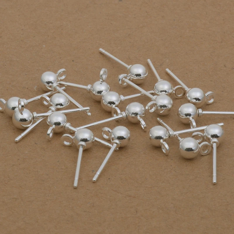 Ball Head Pin Earring Findings Studs Making Earrings Ear Post 20pcs