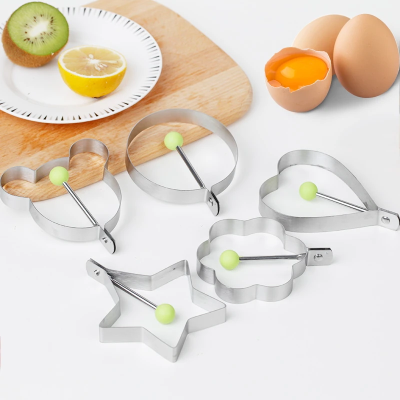 5pcs Omelette Fried Egg Frying Mold Kitchen Gadgets Stainless Steel Egg tools Flower Round Star Molds 1 5pcs Omelette Fried Egg Frying Mold Kitchen Gadgets Stainless Steel Egg tools Flower Round Star Molds 2