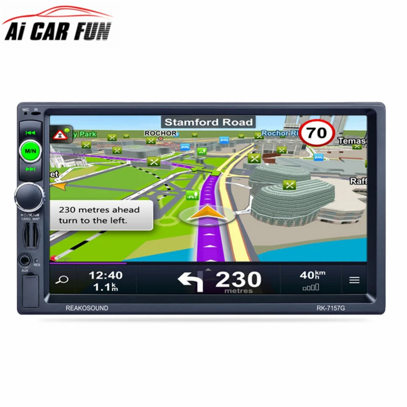  RK-7157G 7inch Car 2DIN Bluetooth MP5 Player Reversing Rear View AM/FM/RDS Radio Tuner GPS Navigation Car Radio Media Player 