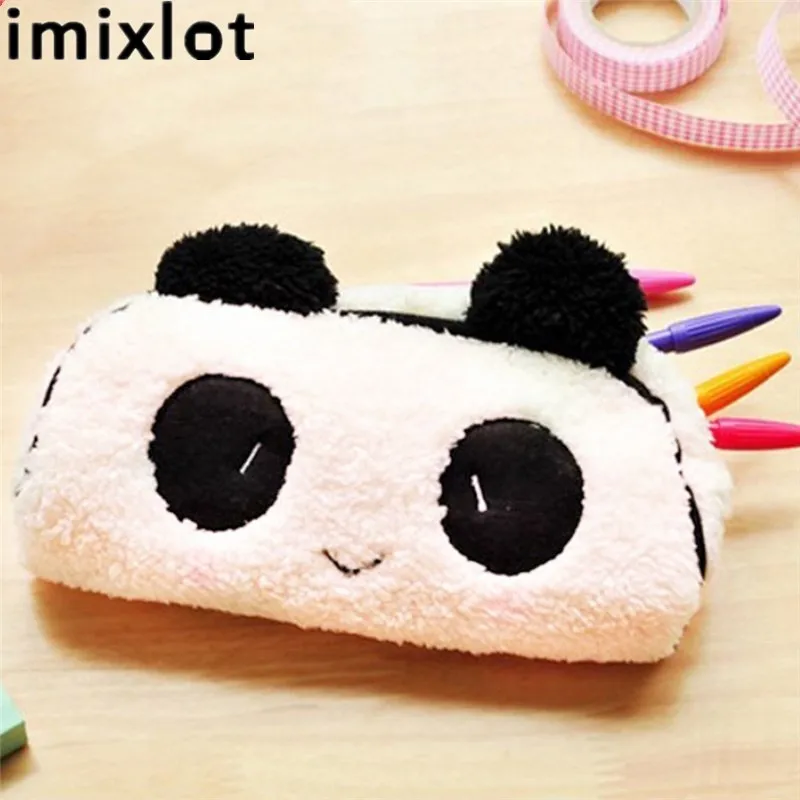 fluffy panda pencil case