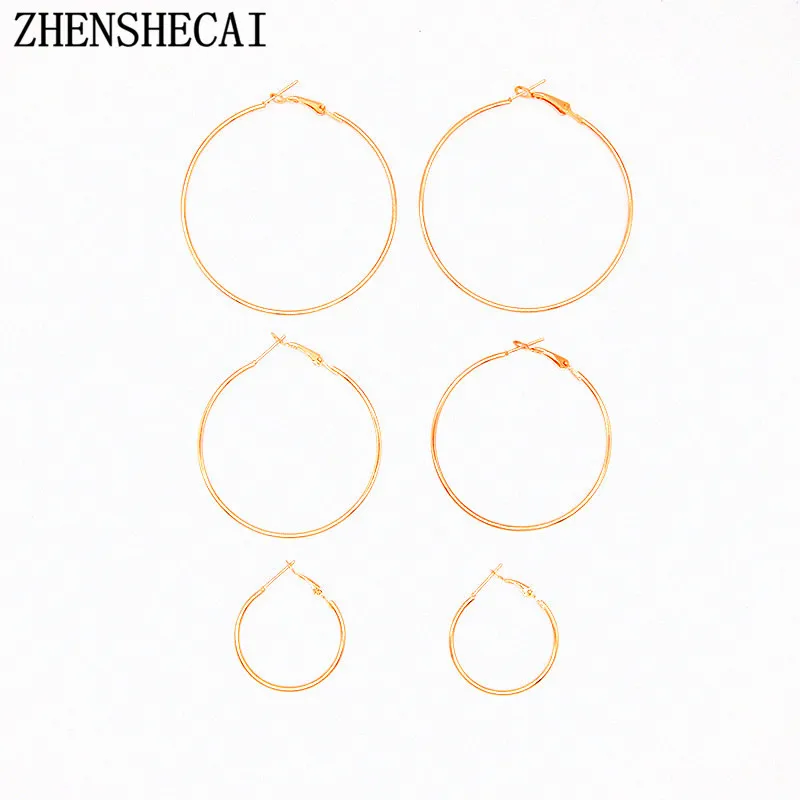 

1 set=3 unit gold color round circle earring for women fashion jewelry geometric earring gift for girls high quality e0472