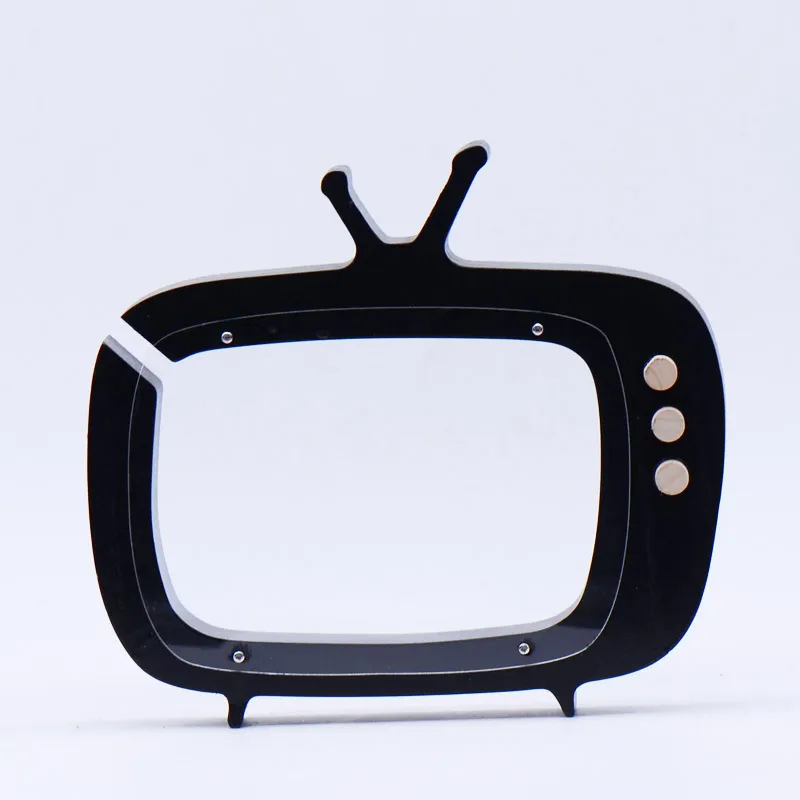 Ins Woodiness узор телевизионная экономия горшок детская палатка украшение фотография реквизит деревянный телевизор коробка - Цвет: black