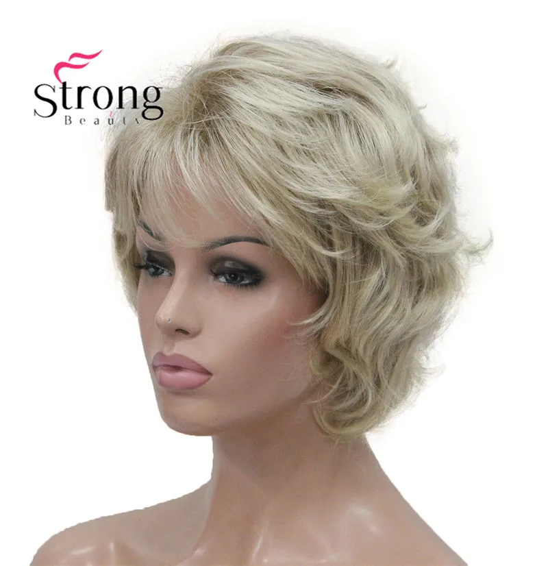 StrongBeauty светлые короткие мягкие лохматые слоистые милые Волнистые Короткие синтетические женские на каждый день полный парик