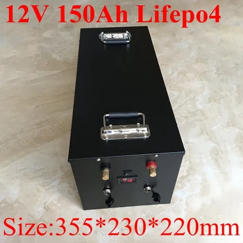 

waterproof Lifepo4 12V 150AH battery Highly Discharge Current BMS Battery Pack for Boat RV Solar Energy Auto Motor +10A Charger