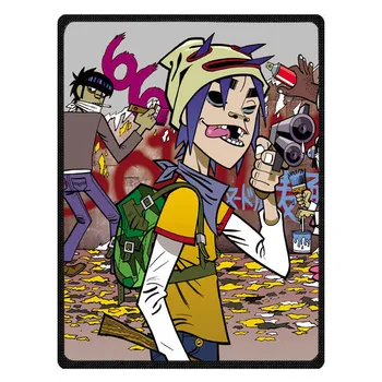 

Soft Gorillaz Print Sofa Bed Travel Warm Blanket Summer Air Conditioning Throw Blankets For Baby Kids