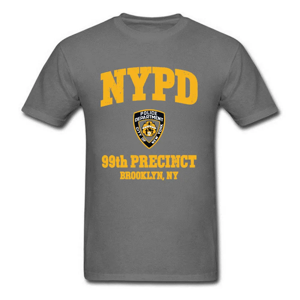 Новые мужские футболки с логотипом нью-йоркской полиции, 99-й участок, Бруклинский Нью-Йорк, обычные топы, футболки, лето-осень, винтажный стиль, футболка - Цвет: Dark Gray