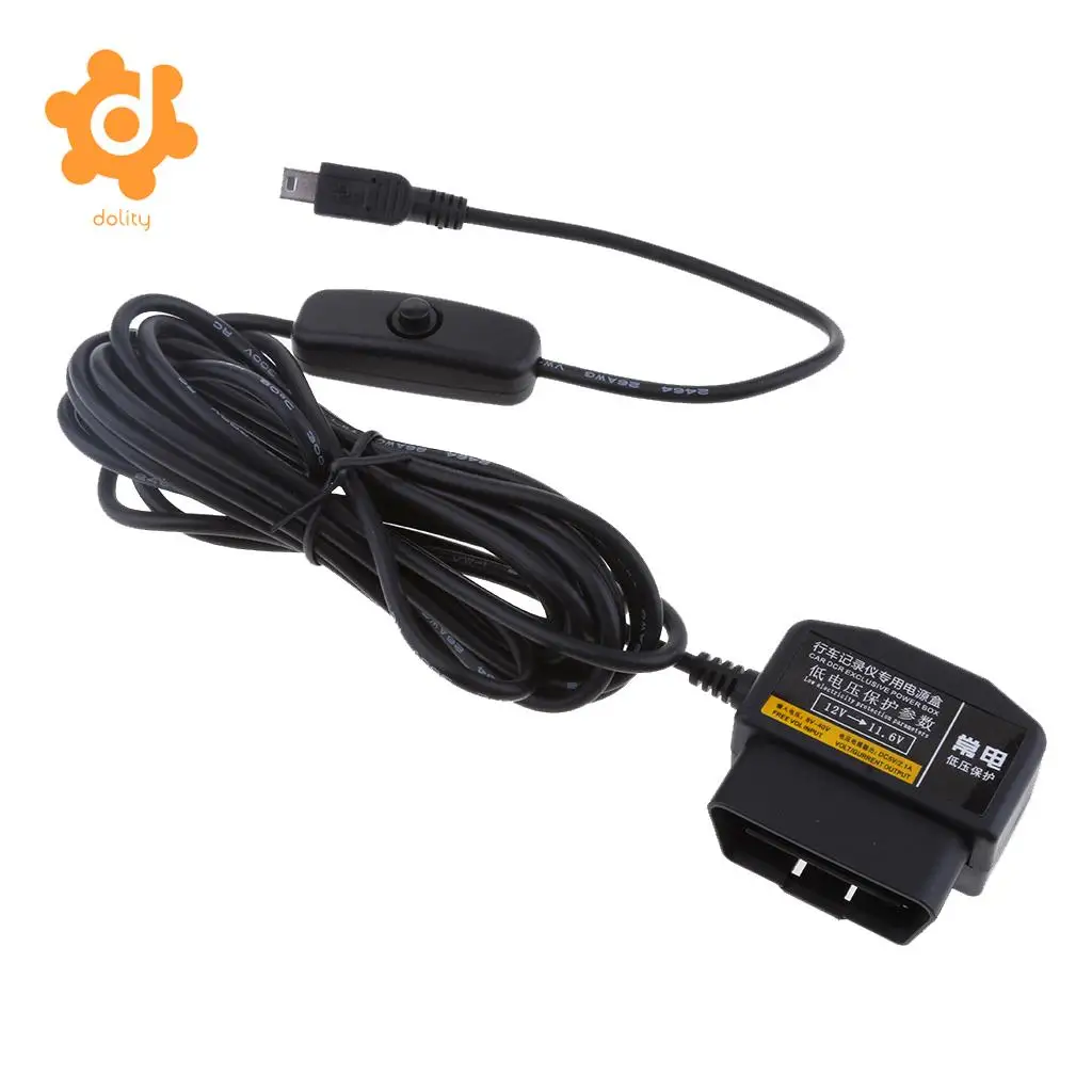 dolity 12/24V to 5V Car Dash Cam Hardwire Adapter Step Down Cable DVR OBD Buck Line