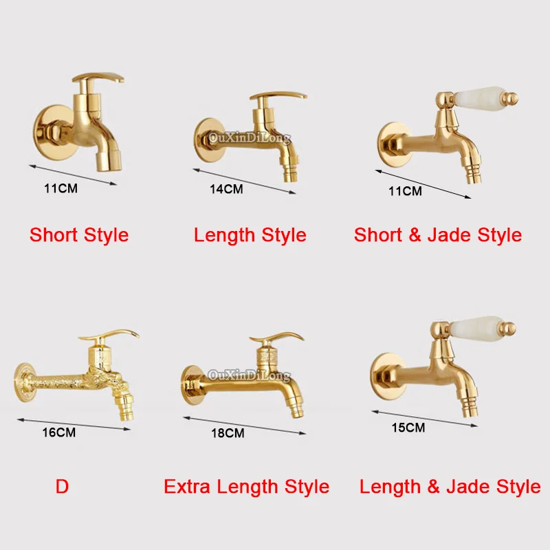 Европейский люкс латуни Ванная комната Стиральная машина/СС кран натурального нефрита декоративные открытый золото кран сад краны кран