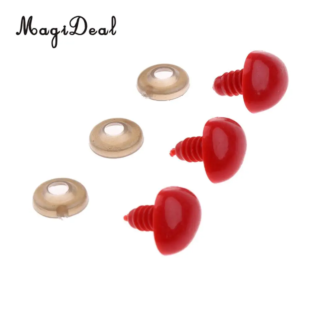 MagiDeal Hot Selling 100Pcs/Lot 10x11mm Safety Nose with BACKS for Bear Doll Dog Animal DIY Crafts Children Toy 4Colors