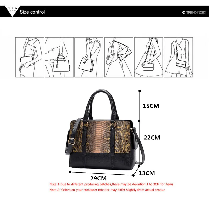 Fashion Serpentine Pattern Women Handbag Big Snake Skin PU Leather Crossbody Female Bag Brown Green Sac Femme Large Shoulder Bag