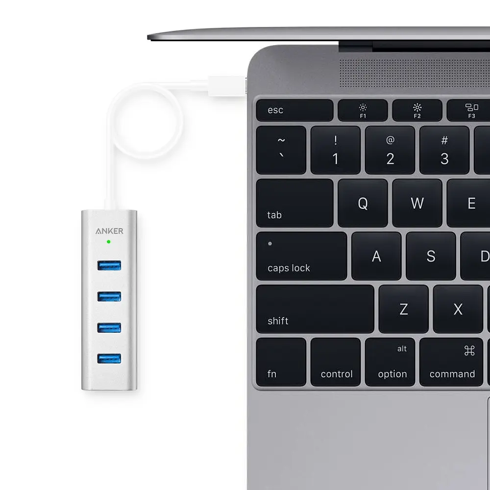 Anker USB C концентратора, Алюминий USB C адаптер с 4 USB 3,0 Порты, для MacBook Pro /, Chromebook, XPS, Galaxy S10/S9/S8 и многое другое