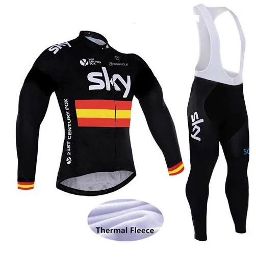 

2015 hot winter SKY radfahren jersey pro bike pants set Ropa Ciclismo mens thermo-fleece radfahren tragen fahrrad Maillot hoses