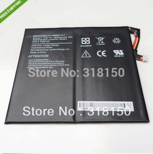 

1 Piece 100% Original L10-1S6800-L1L7 3.7V 6800mAh Rechargeable Li-polymer Battery 21CP3.5/68/120 with Plug