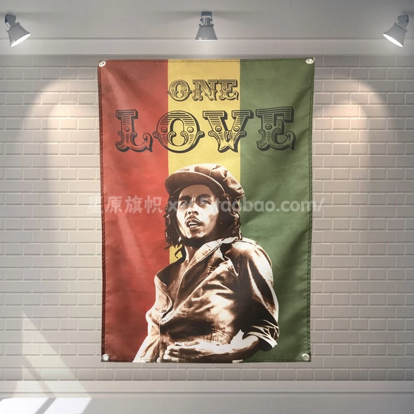 Bob Marley One Love баннер музыкальная рок группа регги Ямайка украшение для дома висящий