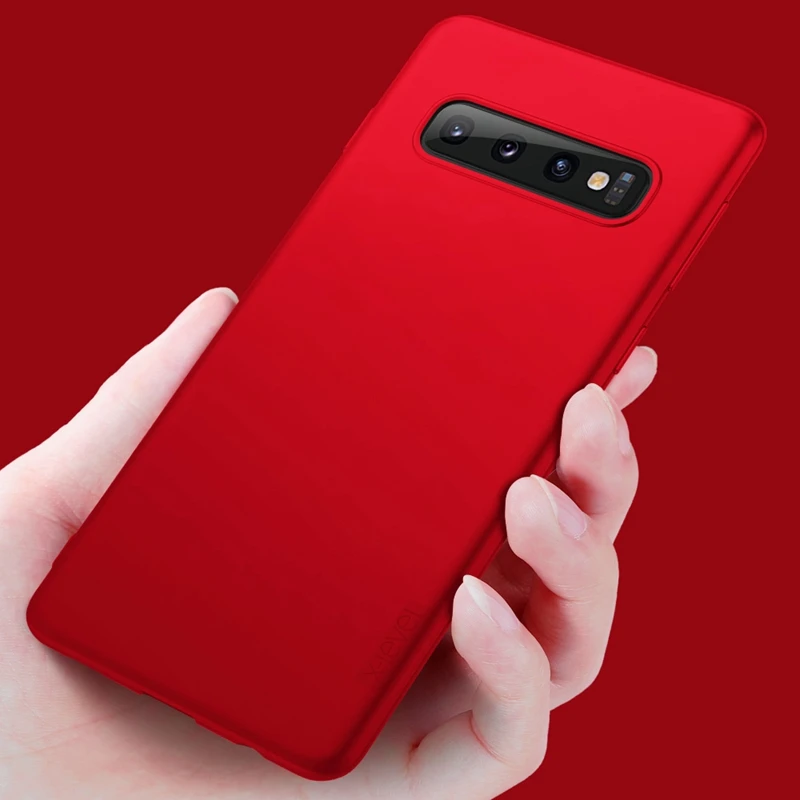 X-Level шелковистый ТПУ чехол для телефона samsung S10 S10E S9 S8 Plus S7 Edge Plus Note 8 9 Note 10 Plus Ультратонкий матовый мягкий чехол - Цвет: Красный