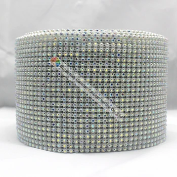 

10 yards 24 Rows rhinestone cake trim SS12 Crystal AB stones Costume Furniture Wedding Hair accessories Crystal Ribbon Banding