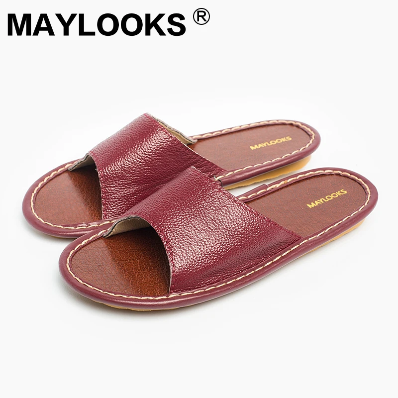 

Ladies Slippers Spring And Summer Genuine Leather Home Indoor Slip Non-slip Woman Slippers 2018 New M-8802
