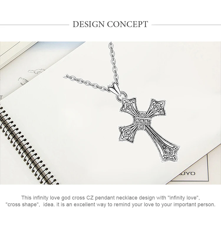 EUDORA 925, серебряное ожерелье с крестом, модное AAA CZ ожерелье с подвеской, s для женщин, Стерлинговое Серебро, колье с крестом, хорошее ювелирное изделие D197