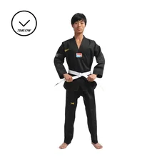 Ropa de kwon do para niños y adultos, uniforme de Karate, Doboks, Taekwondo, líneas de malla de diseño único y Noble, color negro