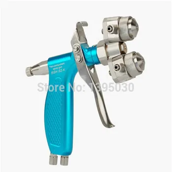 

1pc Automatic Double Head Paint Spray Gun with Anti-corrosion 316 Stainless Steel Dual Head Air Spray Gun