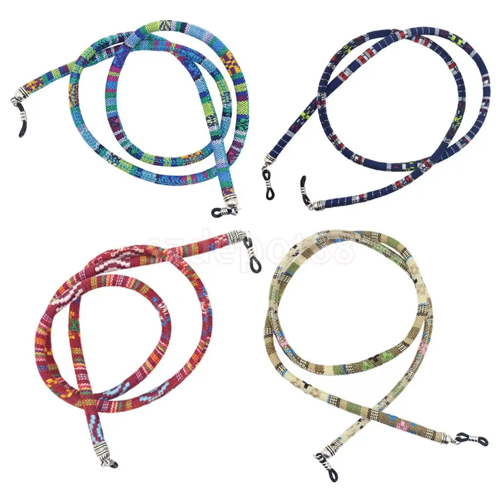4pcs Bohemian Style 6mm Round Rope Eyeglasses Sunglasses Holder Cord Strap Lanyard	