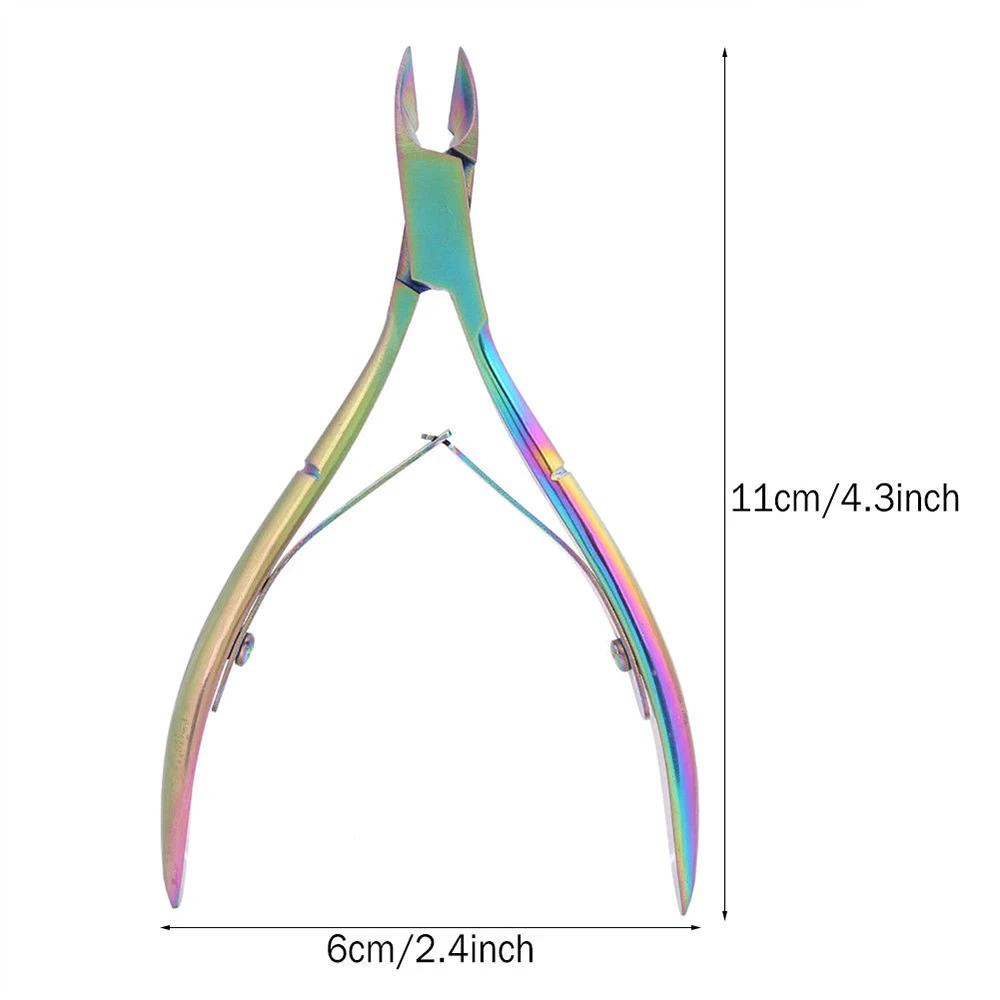 Лак для ногтей щипчики для кутикулы кусачки красочные клипер, ножницы, устройство для удаления омертвевшей кожи обрезки для маникюра и педикюра, Нержавеющая сталь и нейл-арта