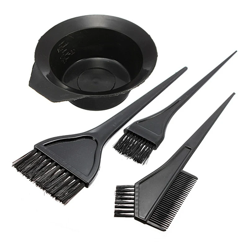 

4pcs/set Barber Salon Tint Hair Dye Colouring Kits Hairdressing Styling Tools Plastic Brush Comb Mixing Bowl Hair Styling Tools