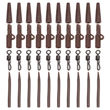 Lixada, 4 комплекта, противозапутывающие рукава, 40 шт., клемма для ловли карпа, рыболовные снасти, безопасные зажимы с булавками, хвостовые резиновые трубки, вращающиеся Вертлюги