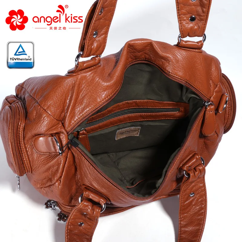 Вместительная стирающаяся сумка из искусственной кожи Angelkiss дизайнерские сумки