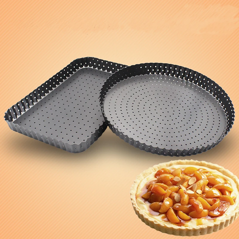 

9 Inch Removal Bottom Carbon Steel Nonstick Pizza Baking Pan Tray Pizza Plate Dishes Holder Kitchen Confectionery Accessories