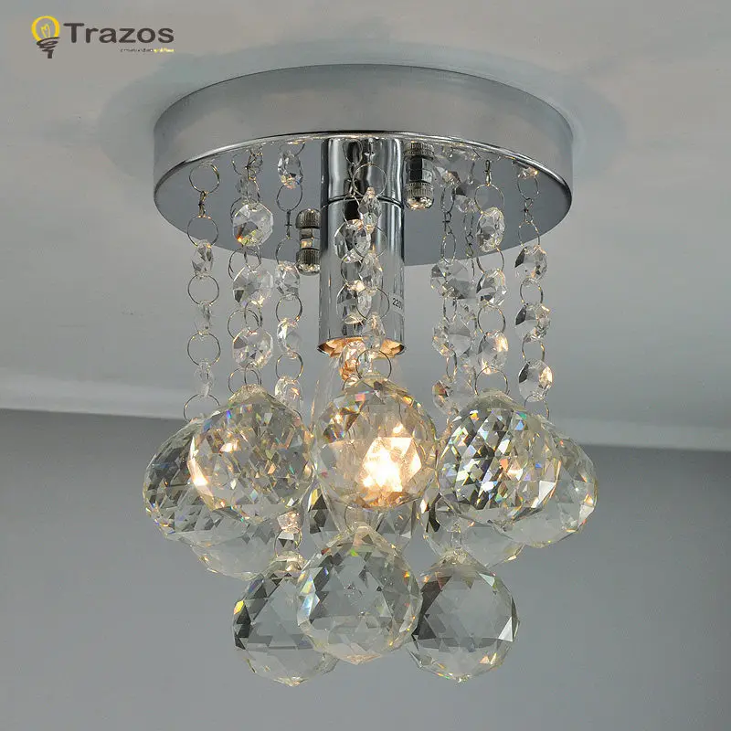

1 light Crystal  Ceiling Lighting Fixture Small Clear Crystal Lustre Lamp for Aisle Stair Hallway corridor porch light