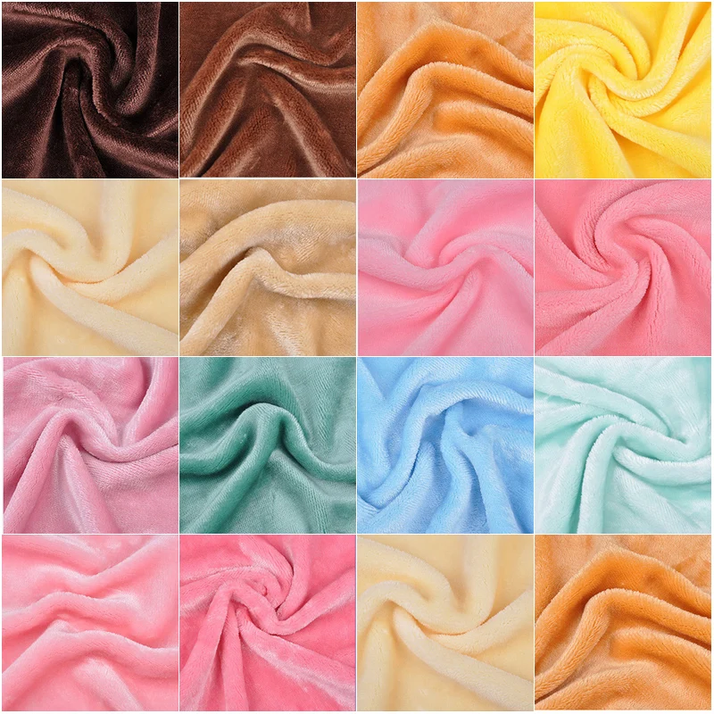 Image 100x150cm Flannel Fabric For Sewing Patchwork Textile Red Blue Green Grey Pink Pajamas Cloth Telas Infantiles Telas Por Metros