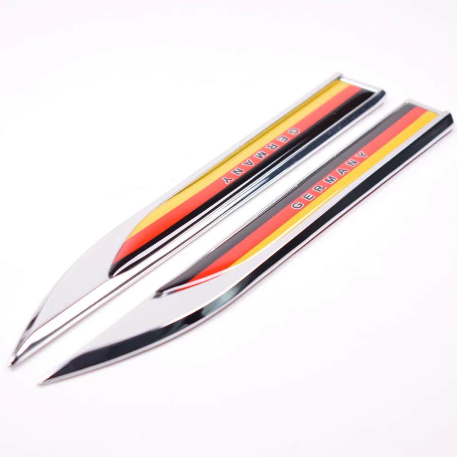 2Pcs Metal Germany German Flag Auto Car Side Fender Badge Emblem Sticker For Audi A1 A3 A6 VW Golf Polo Passat BMW etc