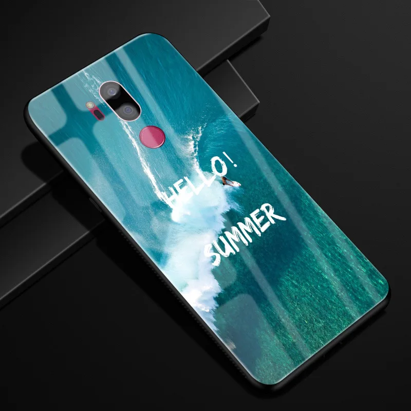 Чехол для LG G7 ThinQ стеклянный задний жесткий чехол телефона LGG7 G710 мягкий бампер