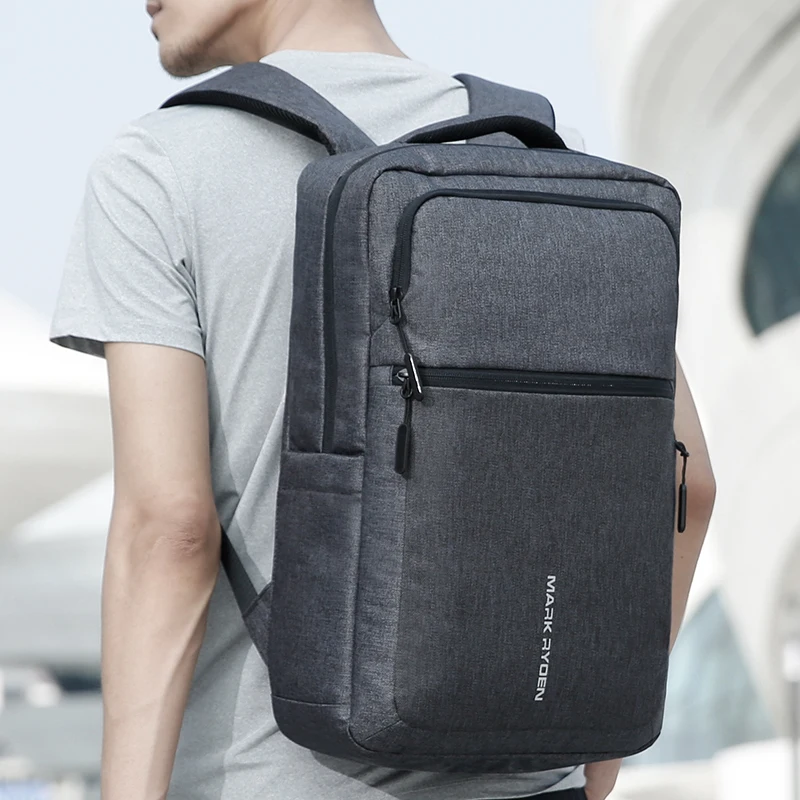 Mark Ryden hombre Mochila de carga USB 17 pulgadas portátil hombre bolsa repelente al agua de viaje Mochila de los hombres