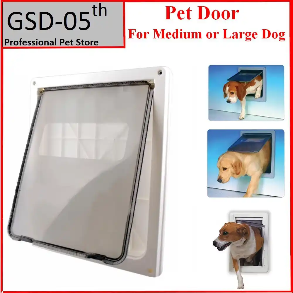 Large Dog Door Abs Plastic White Safe Pet Door For Large