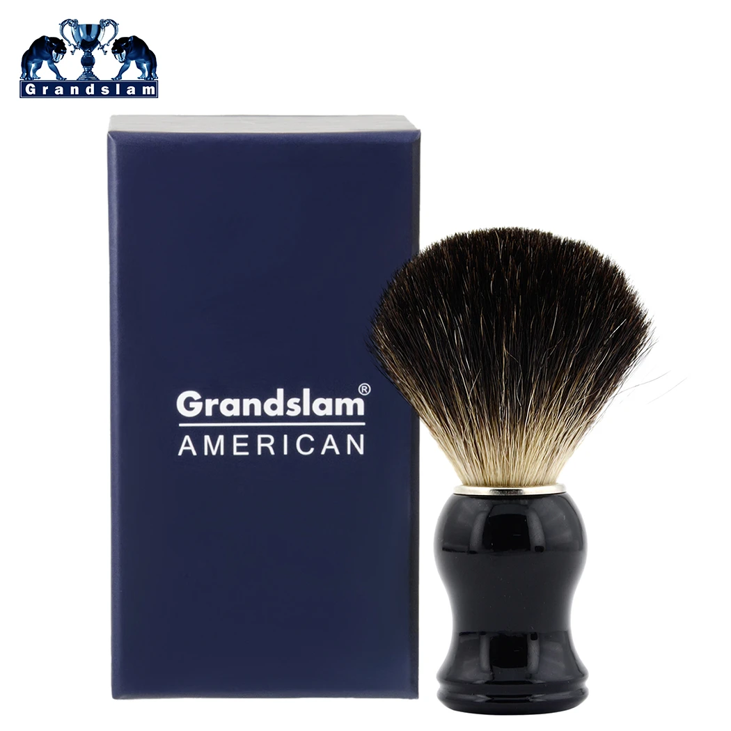 Grandslam 100 プレミアム黒アナグマ毛シェービングブラシ樹脂ハンドルかみそりダブルエッジ安全ストレート古典かみそり Shaving Brush Badger Hair Shaving Brushbrush For Men Aliexpress