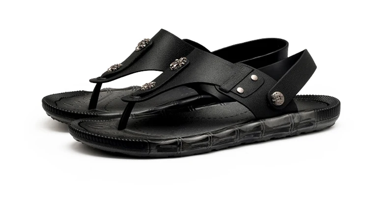 Brand Special Offers High Quality Sandals Big Size Leather Slippers Summer Hot Sale Sandalias Beach Slides Mens Shoes (14)