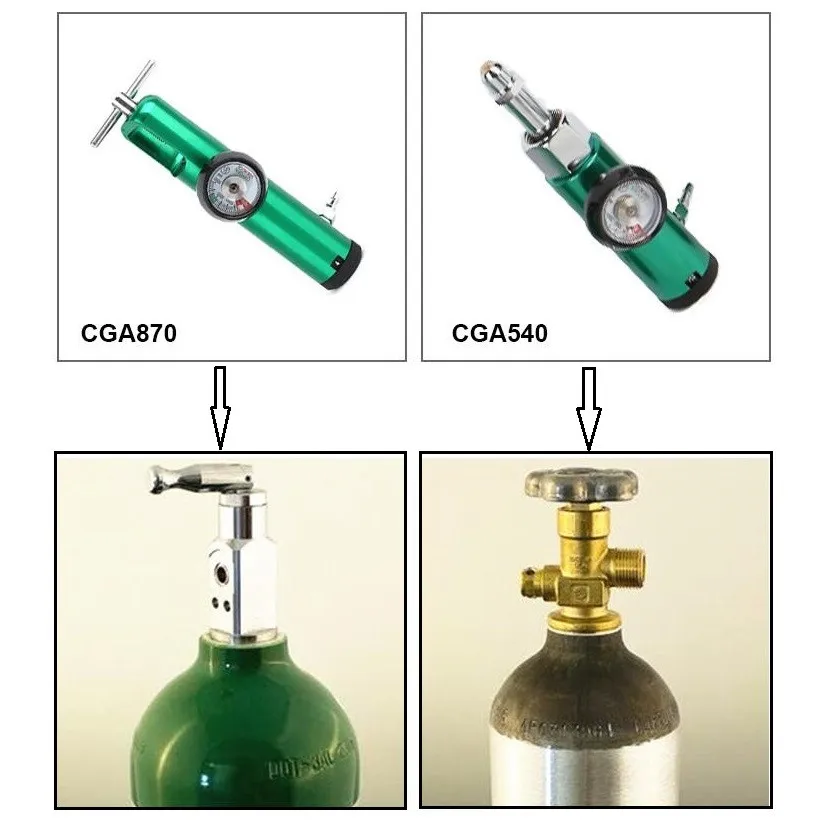 Медицинский регулятор расхода цилиндра кислорода CGA540, бразильский регулятор бака кислорода с диапазоном потока 0-4LPM