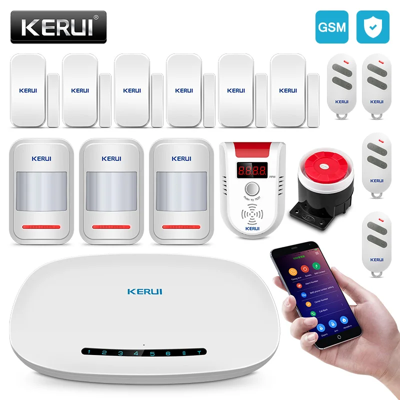 KERUI GSM сигнализация, система безопасности, автоматический набор, приложение, контроль, противопожарная защита, беспроводная домашняя охранная безопасность, DIY Kit - Цвет: Alarm System N