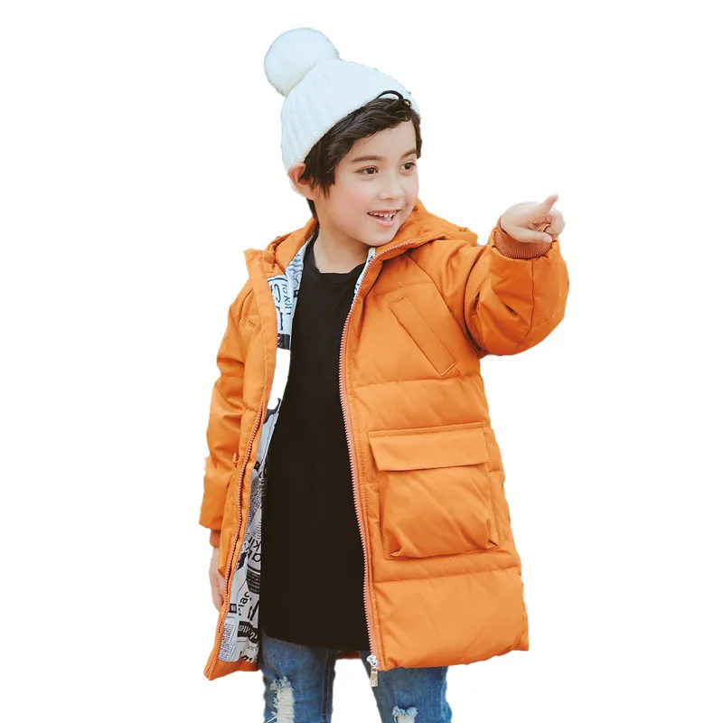 

Girls Boys Clothing Warm Down Jacket For Kids Clothes 2018 Winter Thicken Parka Real Hooded Children Outerwear Coats Big Pocket
