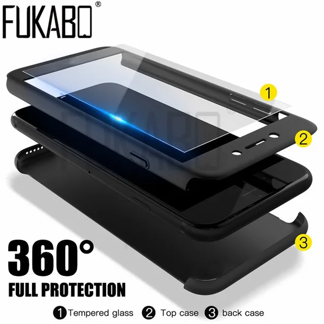 Luxury 360 Degree Full Cover For Huawei P20 P10 P9 P8 Lite Case For Huawei P20 Mate 20 Lite Pro P Samrt Case With Tempered Glass