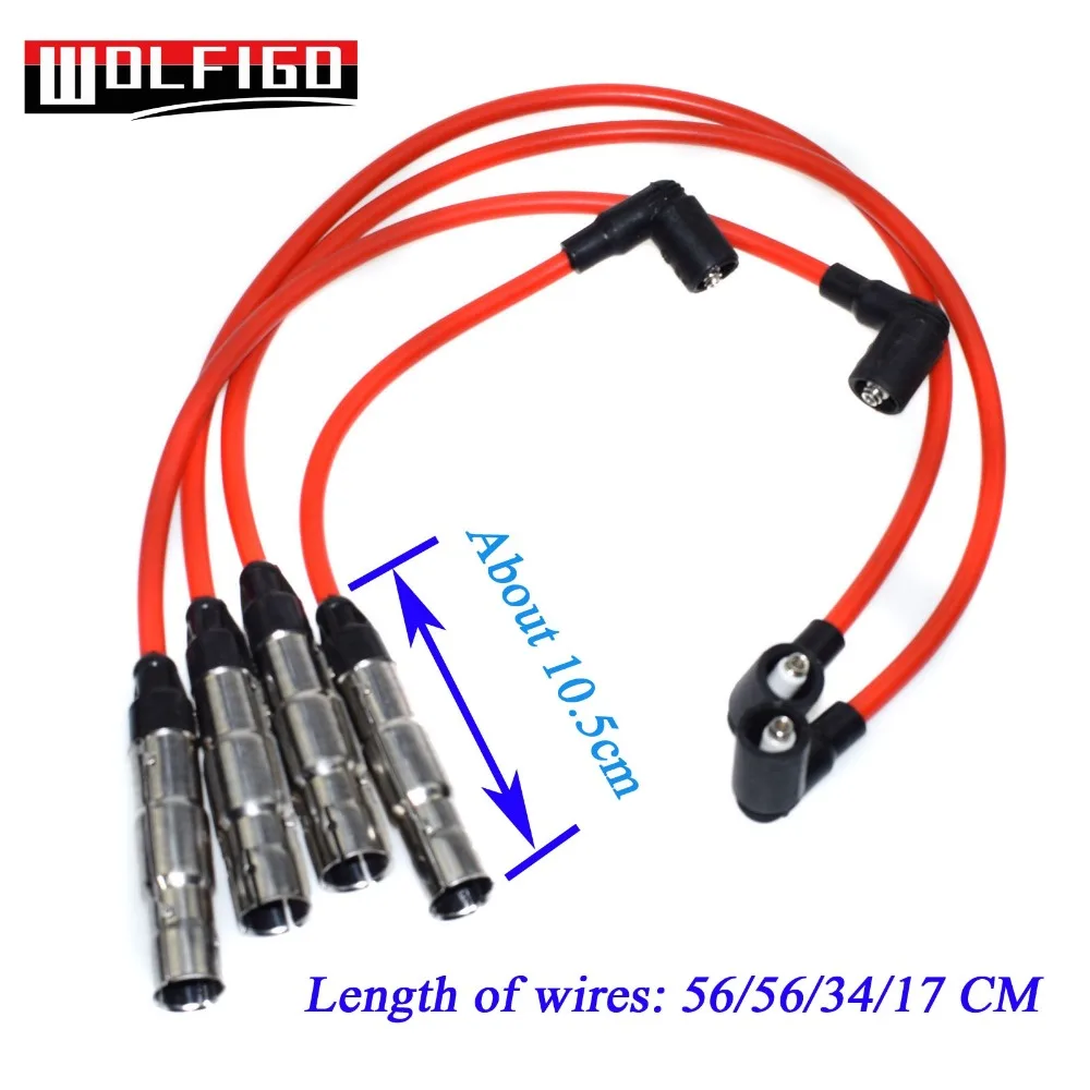 WOLFIGO новый набор проводов свечей зажигания STD для VW Golf Jetta 2.0L L4 57041 27588 QW1493 35 4413|Набор