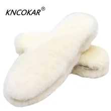 KNCOKAR – 1 paire de semelles en laine pure pour homme et femme, bottes de neige chaudes intégrées, tailles 34 à 45 