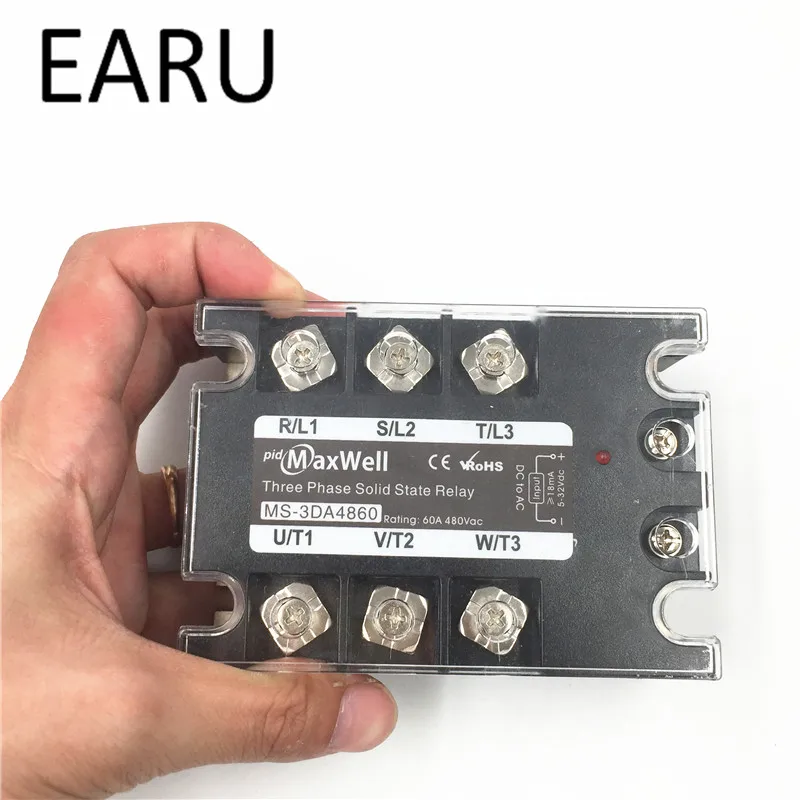 TSR-60DA SSR-60DA трехфазное твердотельное реле постоянного тока 5-32 В Входное управление AC 90~ 480 В выходная нагрузка 60А 3 фазы SSR Высокая мощность DA4860