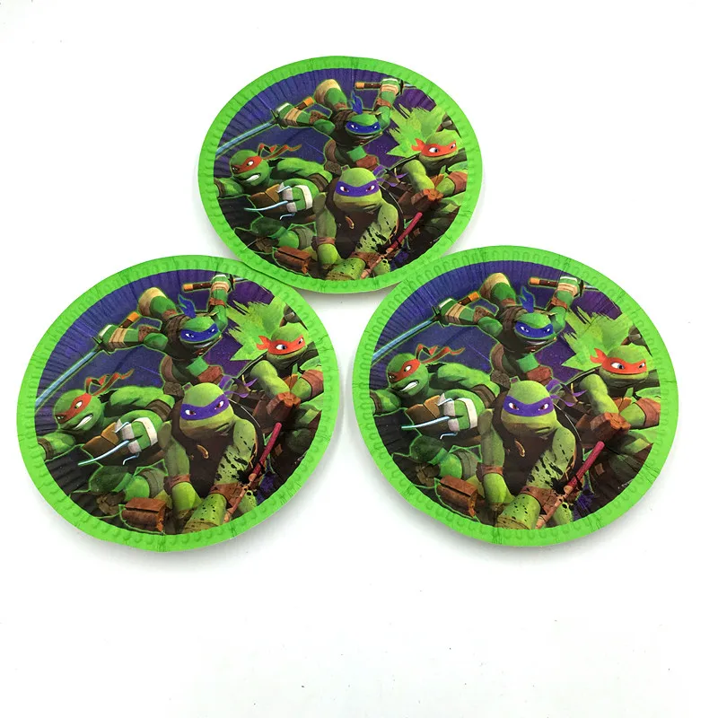 

10pcs/lot turtles plates kids birthday party supplies turtles paper dishes Teenage Mutant Ninja Turtles dishes