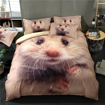 

animal Digital print Bedding Set Quilt Cover Design Bed Set Bohemian a Mini Van Bedclothes 4pcs BE1252
