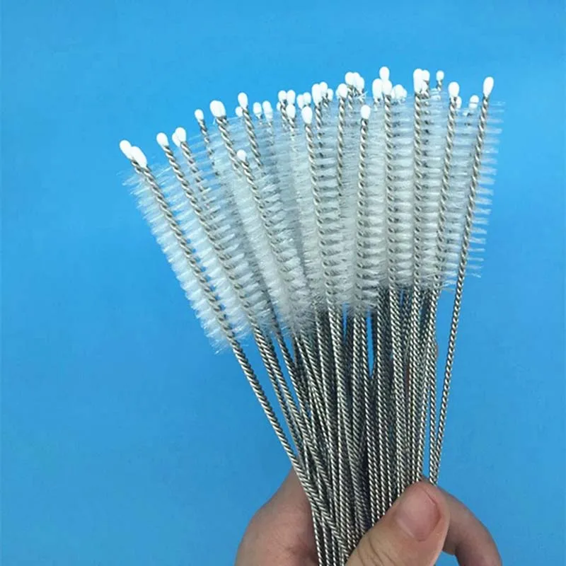 100pcs straw cleaning brush with long handle for cleaning stainless steel drinking straw
